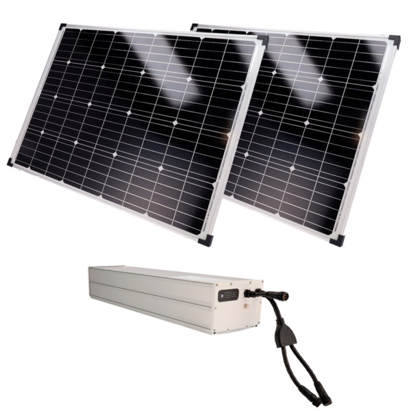 SAFIRE SF-SOLARKIT-BATT-2560WH-24V Sistema de alimentación autónoma para CCTV - 2x Panel solar de 200W - Batería LiFePo4 2560Wh