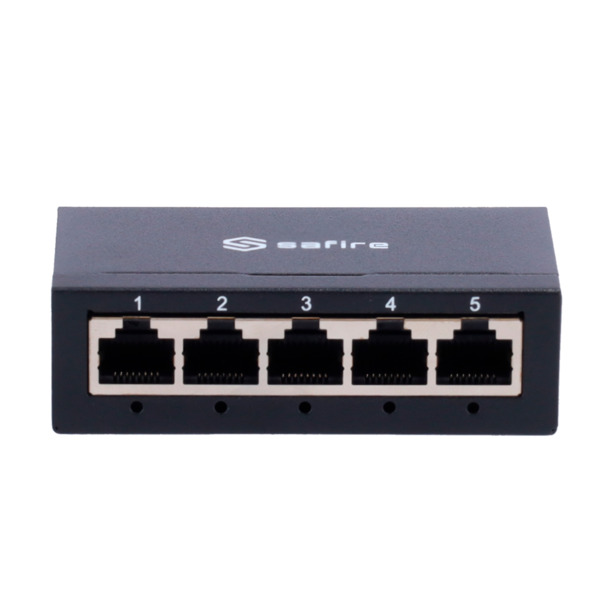 SAFIRE SF-SW05-G-M Switch de sobremesa - 5 puertos Gigabit - Velocidad 10/100/1000 Mbps - Plug & Play - Tecnología de ahorro