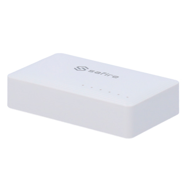 SAFIRE SF-SW05-G Safire - Switch de sobremesa - 5 puertos Gigabit - Velocidad 10/100/1000 Mbps - Plug & Play - Tecnología de