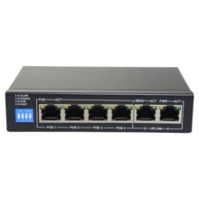 SAFIRE SF-SW0604POE-G-60 Switch PoE - 4 puertos PoE + 2 Uplink RJ45 - Velocidad hasta 1000 Mbps en todos los puertos - Hasta 60W