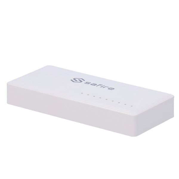 SAFIRE SF-SW08-G Safire - Switch de sobremesa - 8 puertos Gigabit - Velocidad 10/100/1000 Mbps - Plug & Play - Tecnología de