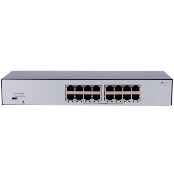 SAFIRE SF-SW16-G-M Safire Switch de sobremesa  - 16 puertos Gigabit - Velocidad 10/100/1000 Mbps - Plug &amp; Play - Tecnología (1)