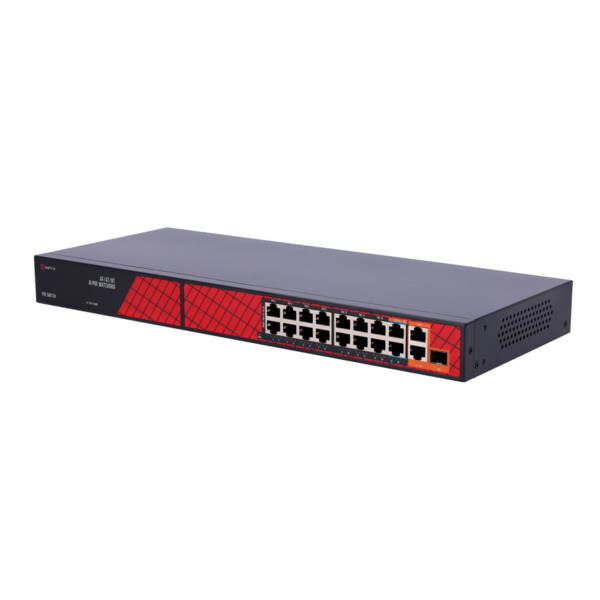 SAFIRE SF-SW1916HIPOE-HF-300 Safire Switch Hi-PoE - 16 Puertos PoE + 2 Uplink RJ45 + 1 Uplink SFP - Hibrido 15x10/100Mbps + 4x10 (3)