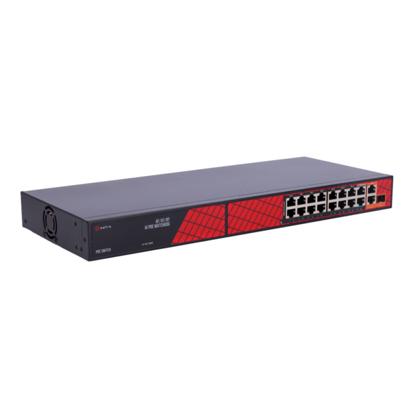 SAFIRE SF-SW1916HIPOE-HF-300 Safire Switch Hi-PoE - 16 Puertos PoE + 2 Uplink RJ45 + 1 Uplink SFP - Hibrido 15x10/100Mbps + 4x10 (1)