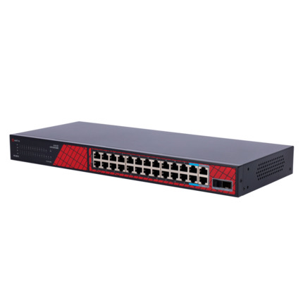 Comprar SAFIRE SF-SW2824HIPOE-300 Safire Switch Hi-PoE - 24 puertos + 2 SFP Uplink + 2 Uplink RJ45 - Velocidad de puertos Fast Ethernet 10/100 Mbps - 22 Puertos PoE+ 30W + 2 Puertos Hi-PoE 60W - PoE Watchdog - Hasta 300W Potencia PoE total