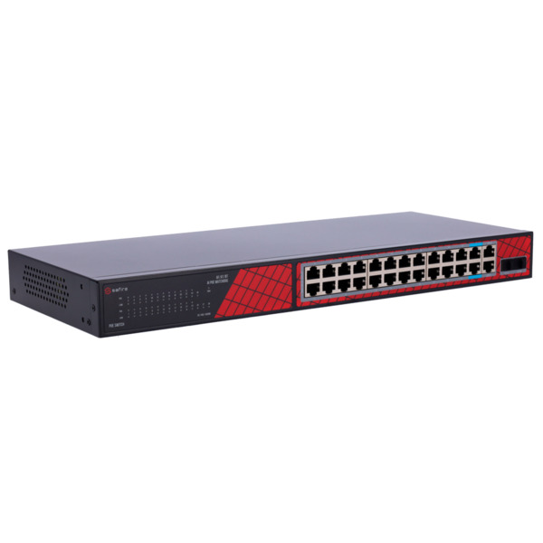 SAFIRE SF-SW2824HIPOE-GF-300 Safire Switch Hi-PoE - 24 puertos + 2 SFP Uplink + 2 Uplink RJ45 - Velocidad de puertos Gigabit 10/ (3)