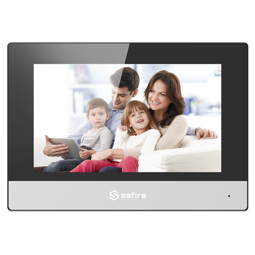 SAFIRE SF-VIDISP01-7WIP Monitor para videoportero - Pantalla TFT de 7" - Audio bidireccional - TCP/IP, WiFi, SIP - Ranura t