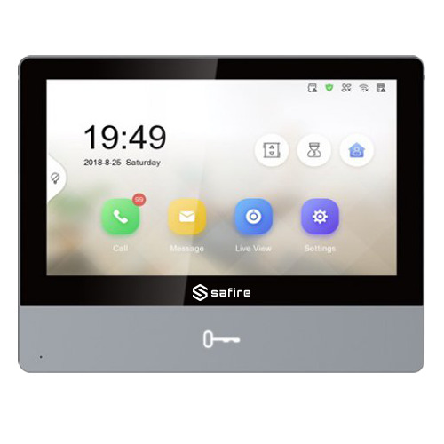 SAFIRE SF-VIDISP02-7WIP Monitor para videoportero Safire - Pantalla IPS de 7" - Audio bidireccional - TCP/IP, WiFi, SIP - R