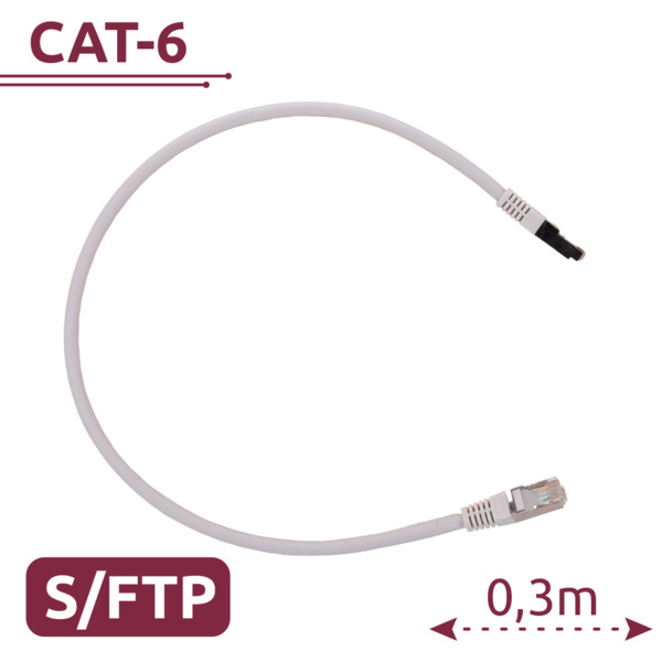 SAFIRE SFTP6A-H-03W Cable SFTP - Ethernet - Conectores RJ45 - Categoría 6A - 0,3 m - Color blanco
