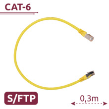 SAFIRE SFTP6A-H-03Y Cable SFTP - Ethernet - Conectores RJ45 - Categoría 6A - 0,3 m - Color amarillo