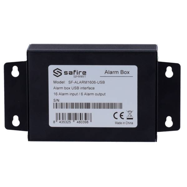 SAFIRE SMART SF-ALARM1606-USB Safire Smart - Caja de entradas y salidas de alarma - 16 Entradas de alarma - 6 Salidas de relé - (5)