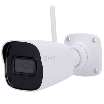 Comprar SAFIRE SMART SF-IPB080A-4WE1 Safire Smart - Cámara Bullet WiFi E1 Inteligencia Artificial - Resolución 4 Megapíxel (2566x1440) - Lente 2.8 mm | Audio IN | IR 30m - AI: Clasificación de humano y vehículo - Impermeabilidad IP67 | PoE (IEEE802.3af)