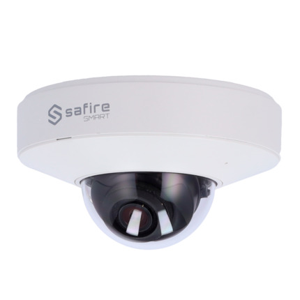 Comprar SAFIRE SMART SF-IPD050A-6I1 Safire Smart - Cámara MiniDomo IP gama I1 AI Avanzada - Resolución 6 Megapíxel (3296×1856) - Lente 2.8 mm | Micrófono | IR 20m - AI Avanzada:Humano, vehículo y vehículo 2 ruedas - Impermeabilidad IP67 | PoE (IEEE802.3a