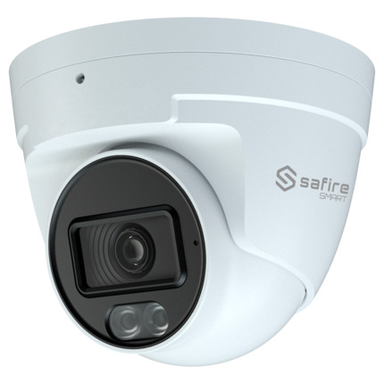 Comprar SAFIRE SMART SF-IPT020A-8B1-DL Safire Smart - Cámara Turret IP gama B1 con luz dual - Resolución 8 Megapixel (3840×2160) - Lente 2.8 mm | Micrófono integrado - Luz dual IR + Led blanco 20~30m - Impermeabilidad IP67 | PoE (IEEE802.3af)