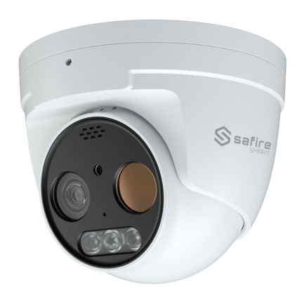 Comprar SAFIRE SMART SF-IPTT256A-3D5 Cámara térmica Dual Turret IP Safire Smart - Sensor térmico 256x192 VOx | Lente 3.2 mm - Sensor óptico 1/2.7 5 Mpx | Lente 4 mm - Sensibilidad térmica  50mK - AI basado en clasificación de humano y vehículo - Rango me