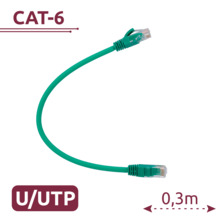 SAFIRE UTP6-H-03GN Cable UTP - Ethernet - Conectores RJ45 - Categoría 6 - 0,3 m - Color verde