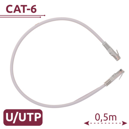 Comprar SAFIRE UTP6-H-05W Cable UTP - Ethernet - Conectores RJ45 - Categoría 6 - 0,5 m - Color blanco