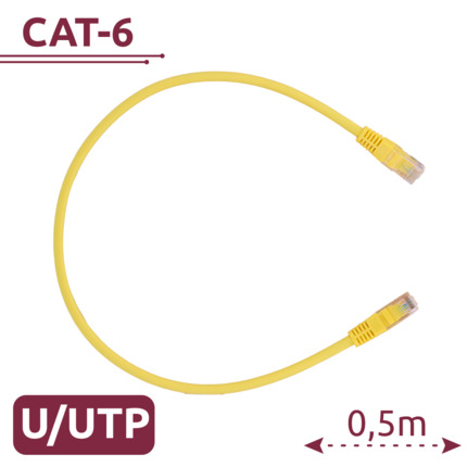 Comprar SAFIRE UTP6-H-05Y Cable UTP - Ethernet - Conectores RJ45 - Categoría 6 - 0,5 m - Color amarillo