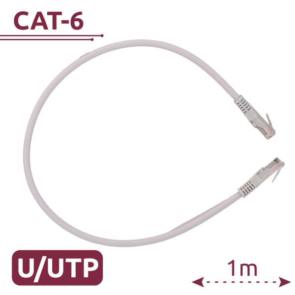 SAFIRE UTP6-H-1W Cable UTP Safire - Ethernet - Conectores RJ45 - Categoría 6 - 1 m - Color blanco