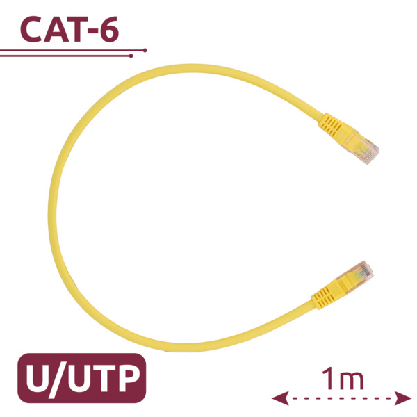SAFIRE UTP6-H-1Y Cable UTP - Ethernet - Conectores RJ45 - Categoría 6 - 1 m - Color amarillo
