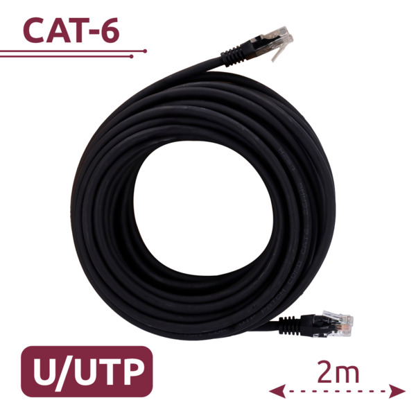 SAFIRE UTP6-H-2BK Cable UTP - Ethernet - Conectores RJ45 - Categoría 6 - 2 m - Color negro