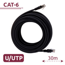 SAFIRE UTP6-H-30BK Cable UTP - Ethernet - Conectores RJ45 - Categoría 6 - 30 m - Color negro