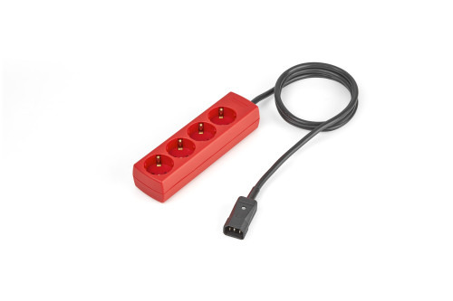 SALICRU CABLE IEC SALIDA ROJO C14/4-SCHU 2 M - BASES MÚLTIPLES (INTERIOR, 2 M, 4 SALIDAS AC, TIPO F, ROJO, NEGRO)