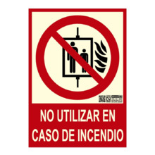 Señal no utilizar en caso de incendio 21x15cm