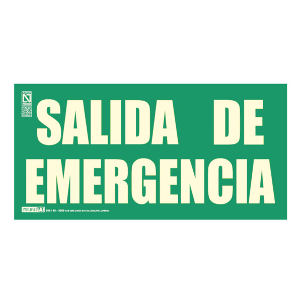 Señal salida de emergencia 29,7x14,8cm