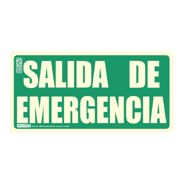 Señal salida de emergencia 29,7x14,8cm