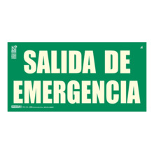 Señal salida de emergencia 32x16cm sin marco