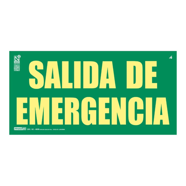 Señal salida de emergencia Clase A 32x16cm