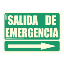 Señal Salida de Emergencia con flecha derecha 42x29,7cm. 20m