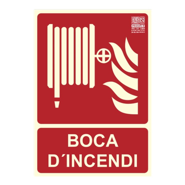 Senyal boca d'incendi en Català 29,7x21cm