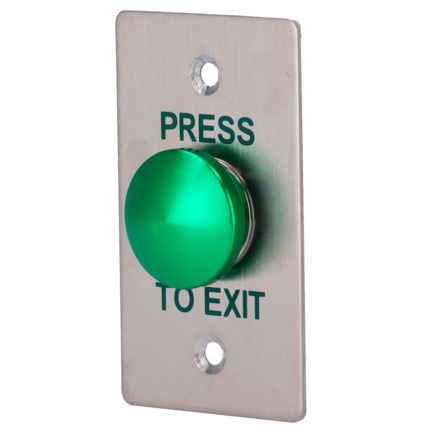 Comprar SIB EXITBUTTON305-SLIM Pulsador de liberación de puerta - Tipo semiesfera - Testado 500.000 usos - NO/COM | Empotrado o superficie - Medidas 86 (Al) x 50 (An) x 23 (Fo) mm - Fabricado en acero inoxidable