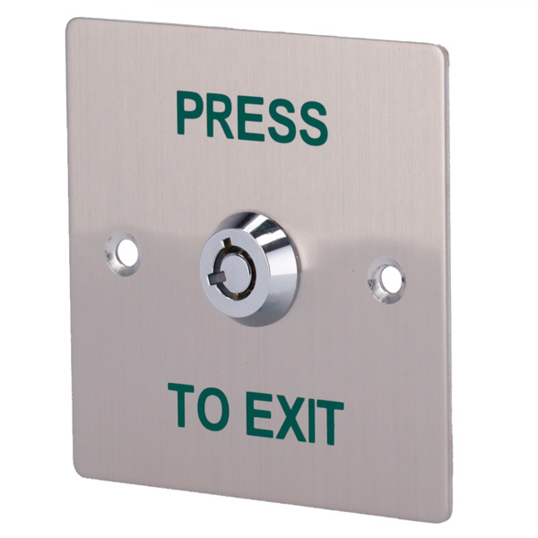 SIB EXITBUTTON307 Pulsador con llave - Uso profesional - Testado 500.000 usos - NO/NC/COM | Empotrado o superficie - Medidas 86
