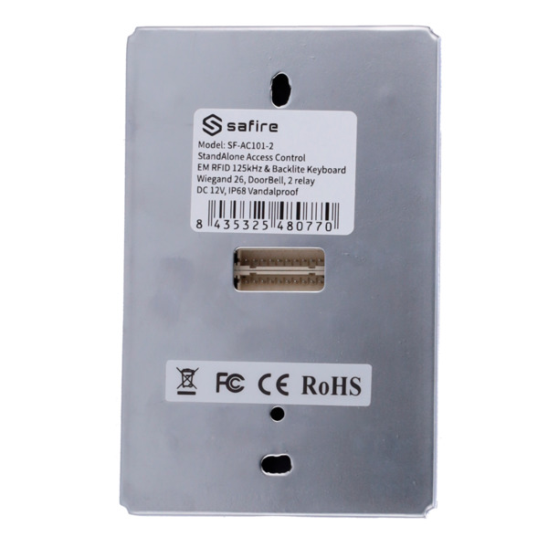 SIB SF-AC101-2 Control de acceso autónomo - Acceso por tarjeta EM y PIN - 2 salidas de relé, pulsador, sensor y timbre - Wiegand (3)
