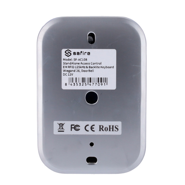 SIB SF-AC108 Control de acceso autónomo - Acceso por tarjeta EM y PIN - Salida de relé, pulsador y timbre - Wiegand 26 - Control (5)