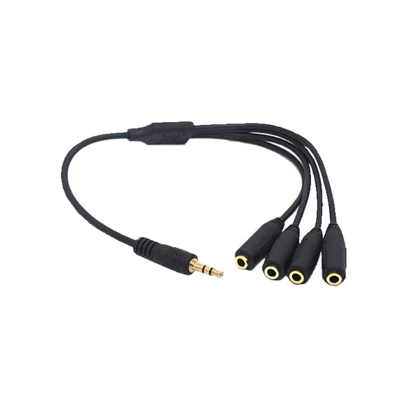 Splitter De Audio Stereo Jack - 1 macho a 4x3.5m hembra - 30 cm