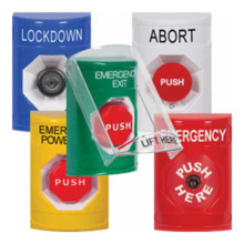 STI SS2400 Pulsador SS2. Seta de emergencia con llave. Color azul
