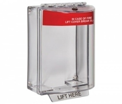 Comprar STI 13110FR/PT Tapa protectora IP54 para pulsador de superficie. Texto en portugués.