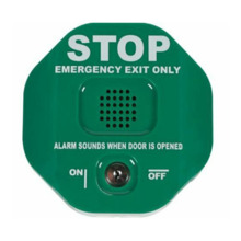 STI STI 6400/G Alarma para salida de puerta de emergencia. Anulación mediante llave. Color verde.