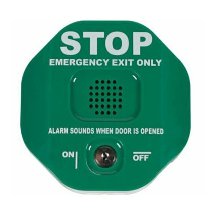 Comprar STI 6400-G Alarma para salida de puerta de emergencia. Anulación mediante llave. Color verde.