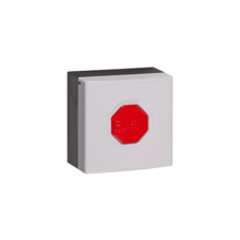 STI WSS3 7R04 Pulsador WSS3. Carcasa blanca, botón rojo. Enclavable.