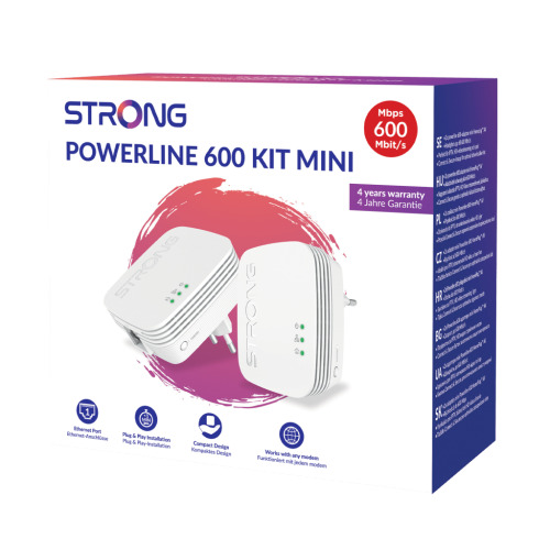Strong POWERL600DUOMINI adaptador de red PowerLine 600 Mbit/s Ethernet Blanco 2 pieza(s) (8)