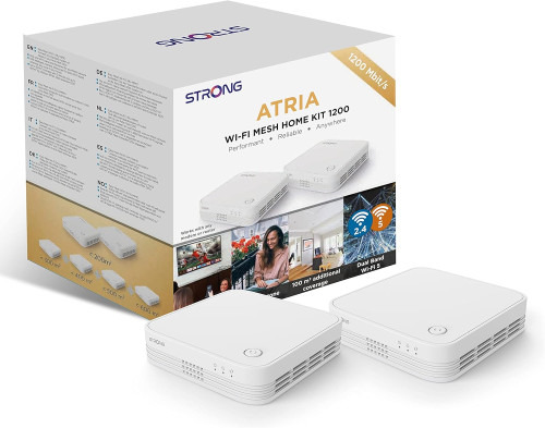 Strong WI-FI MESH HOME KIT 1200 sistema Wi-Fi Mesh (Wi-Fi en malla) Doble banda (2,4 GHz / 5 GHz) Wi-Fi 5 (802.11ac) Blanco 3 In (1)