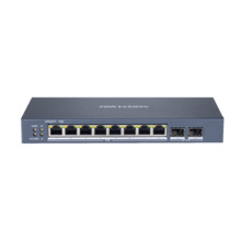 Switch 8 puertos PoE+ 10/100/1000 Mbps 2 Puertos SFP Uplink Gestión inteligente Hikvision