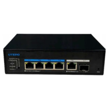 Switch Industrial PoE++ 4 puertos Gigabit + 1RJ45 Uplink Gigabit + 1SFP Uplink Gigabit 802.3af/at/bt 6KV DC12V-57V(amplia gama)