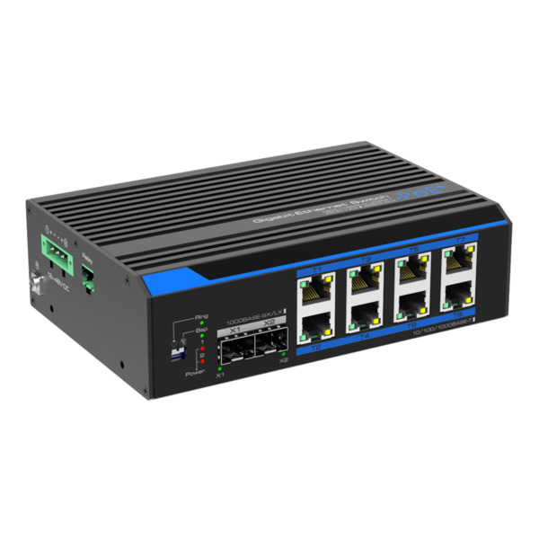 Switch Industrial PoE Watchdog 8 puertos Gigabit + 2 Uplink Gigabit (SFP) / 80W(12V), 120W(24V), 240W(48V) 802.3af/at 6KV