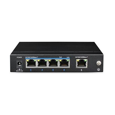 Switch PoE+ 4 puertos Gigabit + 1 Uplink Gigabit 60W 802.3af/at 6KV